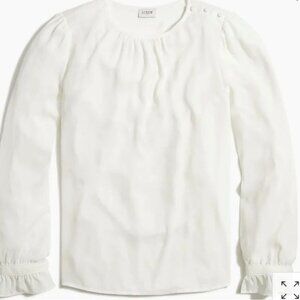 J Crew Factory Button-neck top with rufflesItem BD267, Size XS
